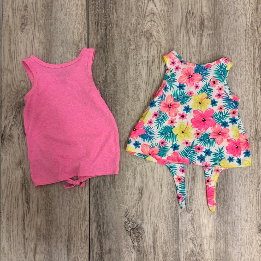 Pink and Floral Baby  18 month girl Tank Tops